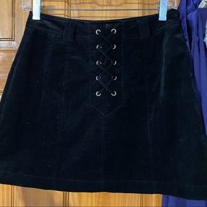 Black suede Corduroy mini skirt
